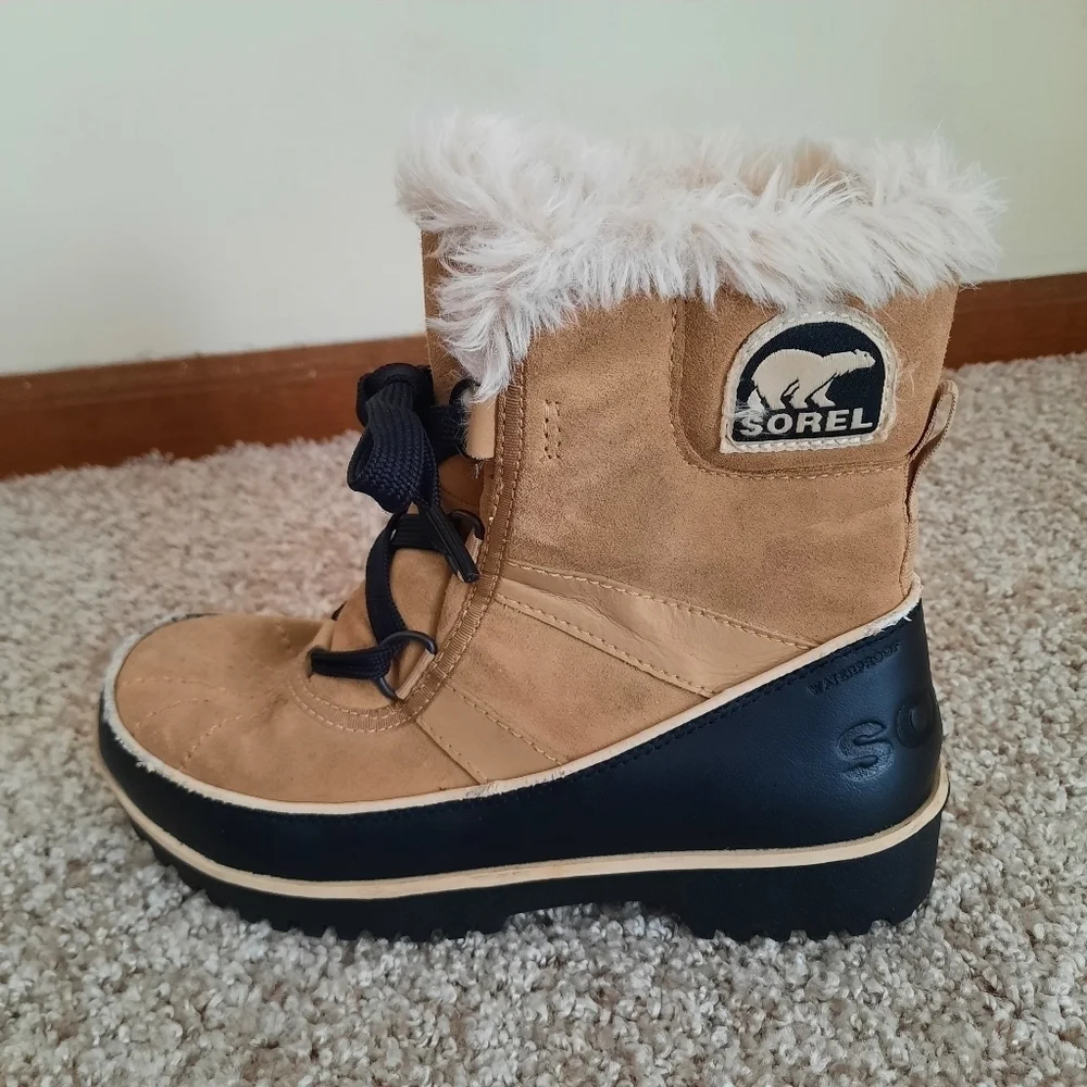 Sorel Tovoli II Suede Curry Tan Waterproof Winter Snow Boots NL2089-373 Size 5